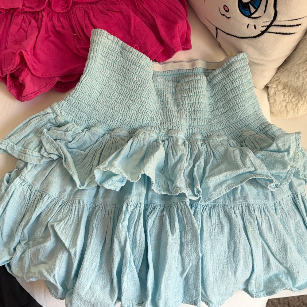 Light Blue Ruffled Women's Skirt